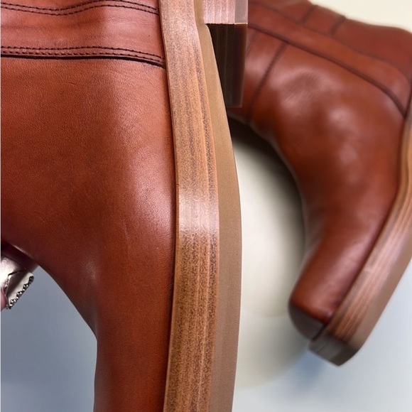 Agl MADE IN ITALY LEATHER Brown Combat Moto Boots with Smooth Leather - Picture 6 of 9